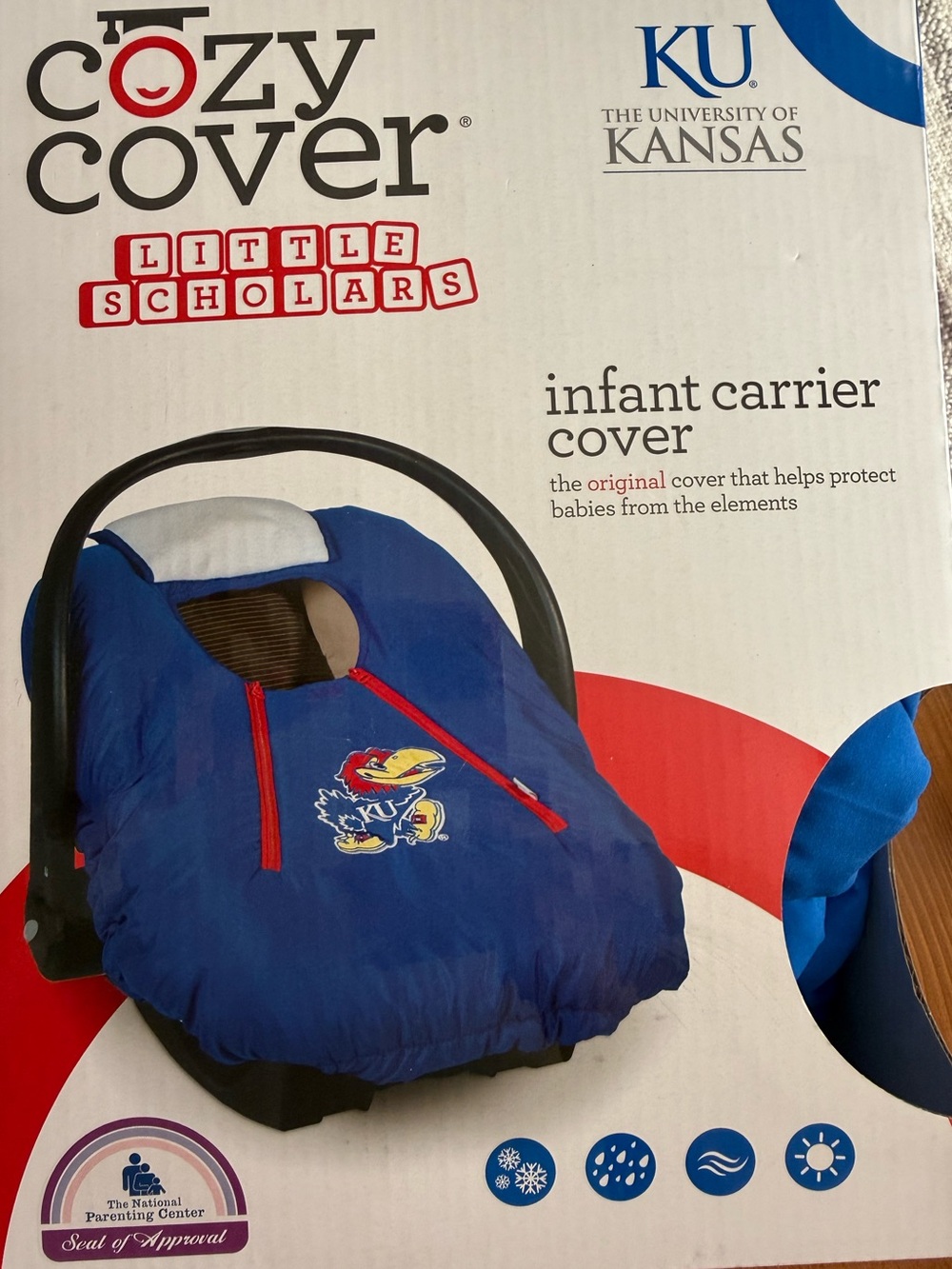 Little Scholars KU Infant Carrier Cover - Blue